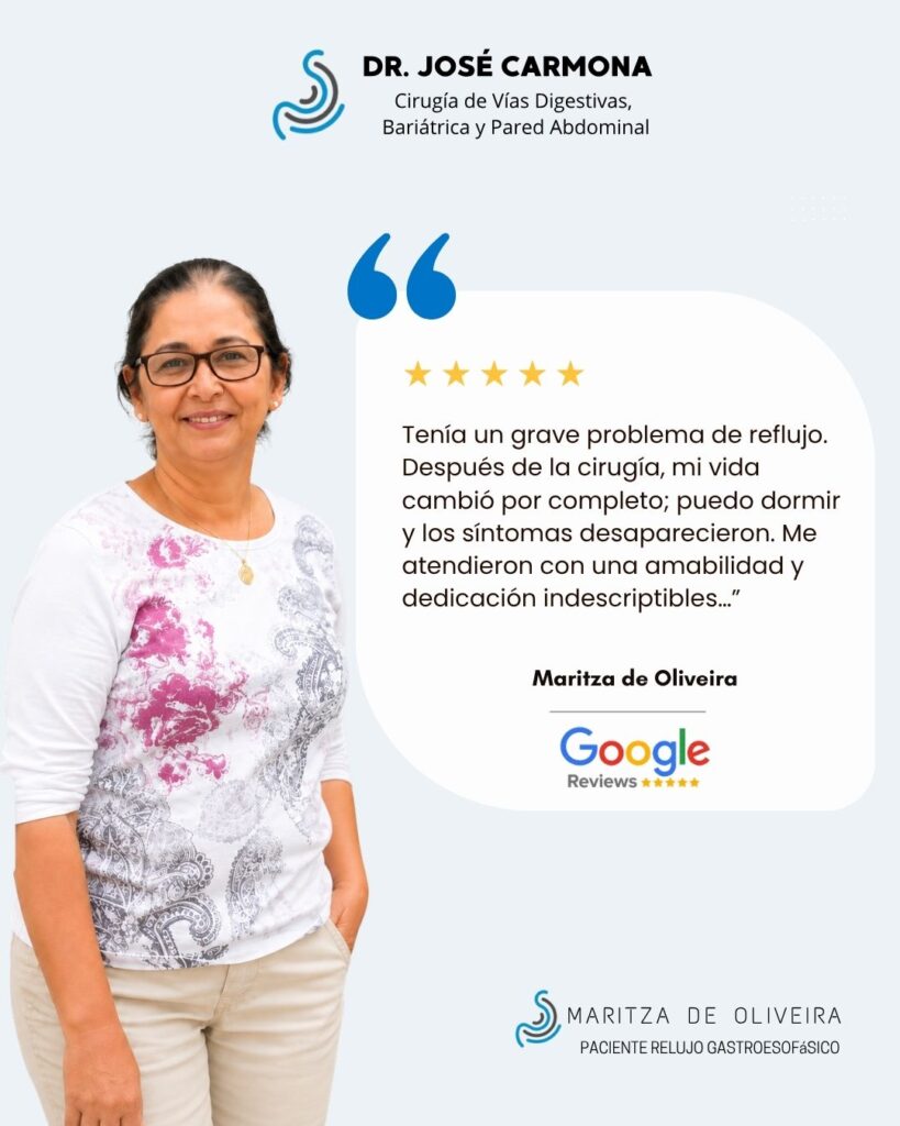Testimonio de Maritza de Oliveira - Cirugía Antirreflujo - Dr. José Carmona